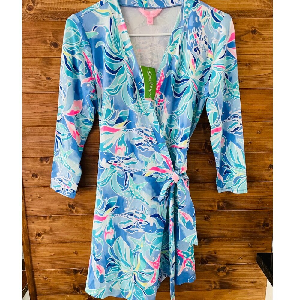 Karlie Wrap Romper Bennet Blue Celestial‎ Seas Womens size S NWT Lilly Pulitzer